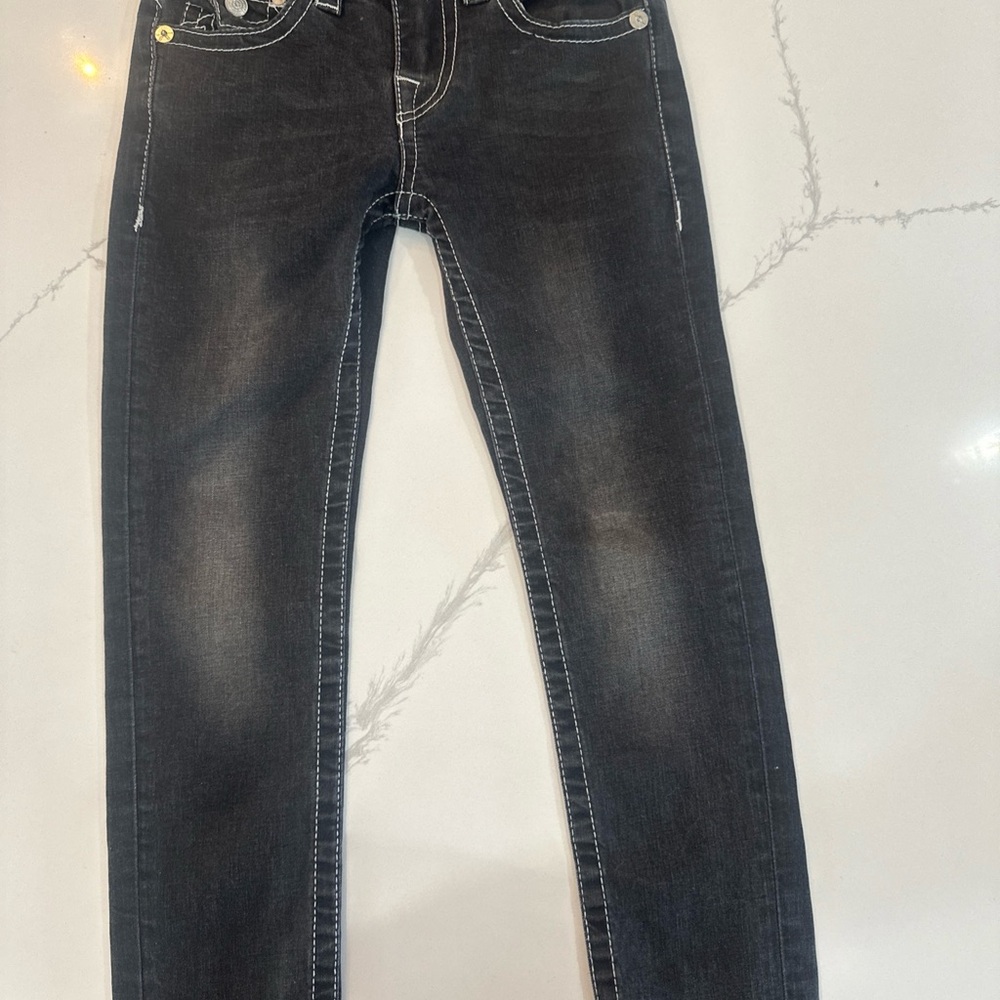 Boys True Religion Black Rustic Jean-   Size 7 ————> Worn ONCE.